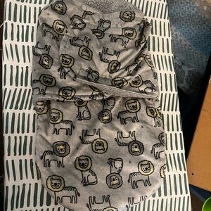 Gray Baby Swaddle with Lion Print